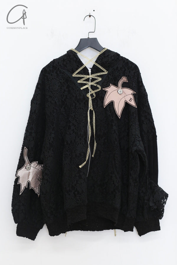 VeniceW 24 Fall/Winter Leafie Lace Hoodie VCW-HD1-half-HSLS Black HD1